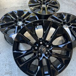 Toyota Rav4 Rims 19” OEM Factory Wheels Rines New Gloss Black Powder Coated ( Exchange Available )( Cambio Disponible ) Rav4 Sienna Highlander Tacoma 