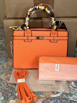 Orange Purse With Scarf