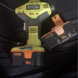 Ryobi Handheld Air Compressor With Battery’s With Charger 