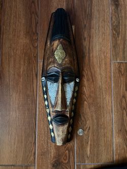 (6) Hand carved African masks