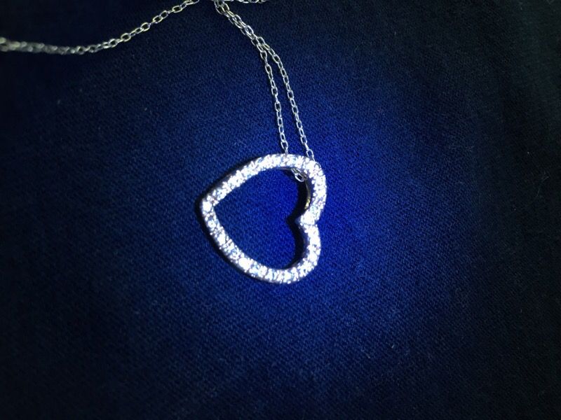 Sterling silver and crystal heart necklace