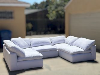 Authentic White Restoration Hardware Cloud Sectional 5pc - Luxe ✨