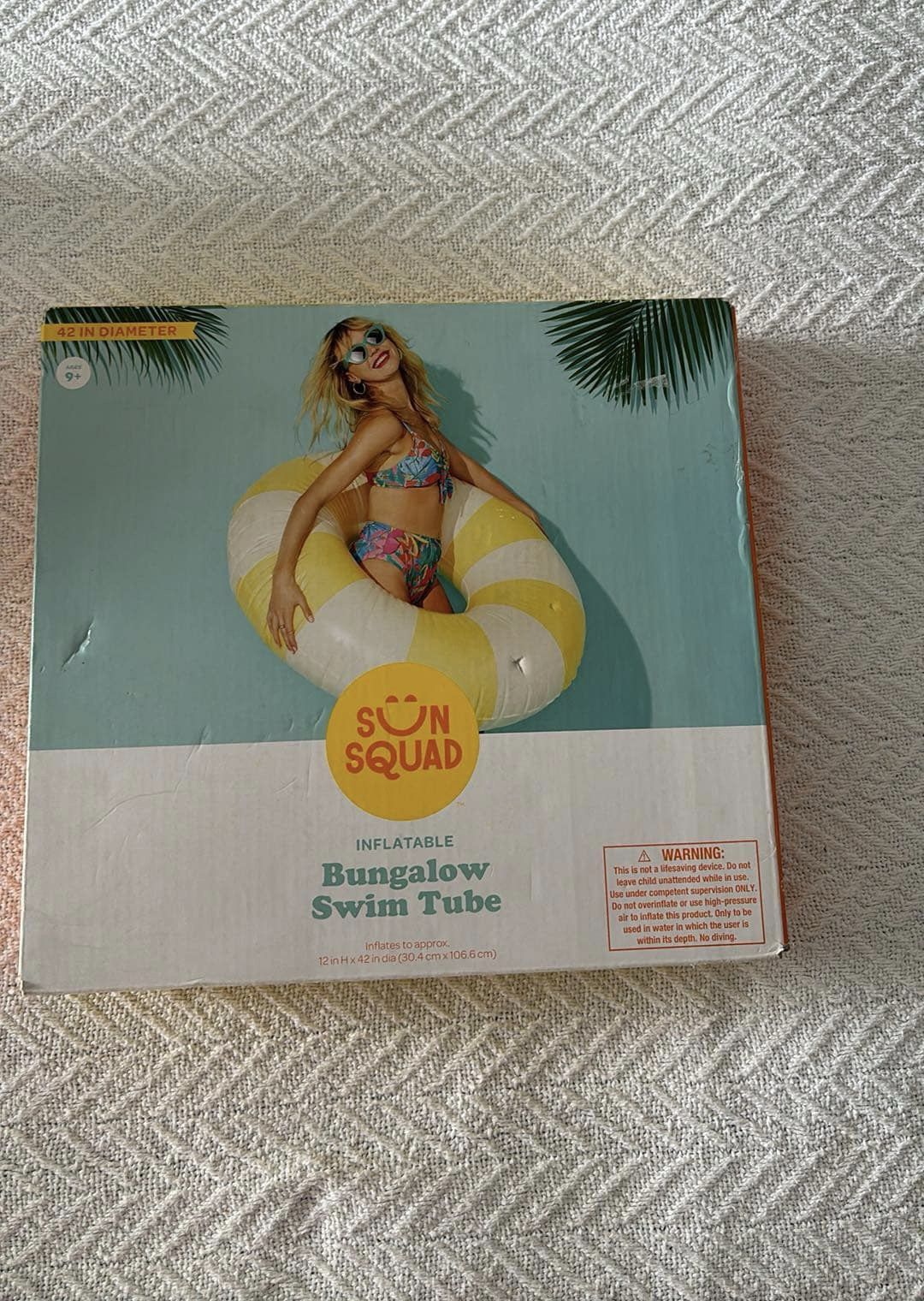 New Inflatable Bungalow Swim Tube Size 42”