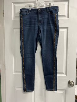 Skinnygirl Broadway High-Rise Side Stripe Skinny Jean - Size 14 Long - VGUC
