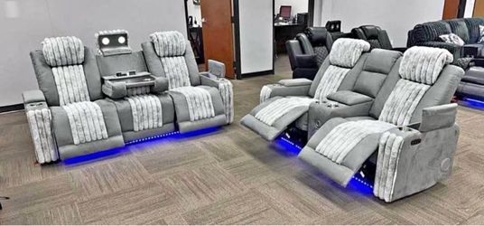 NEW POWER, RECLINING SOFA AND LOVESEAT, INCLUDING FREE DELIVERY