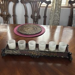Beautiful Candle Holder Good For 8 Candles Centerpiece With Beautiful Marble Vase 