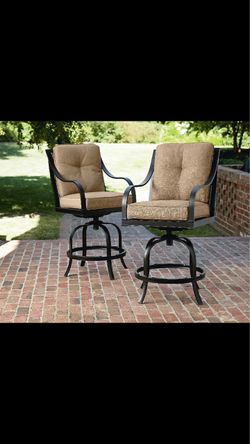 LA-Z-BOY Patio Swivel Bar Stools Set of 2