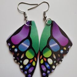 Green, Purple and Blue Earrings 