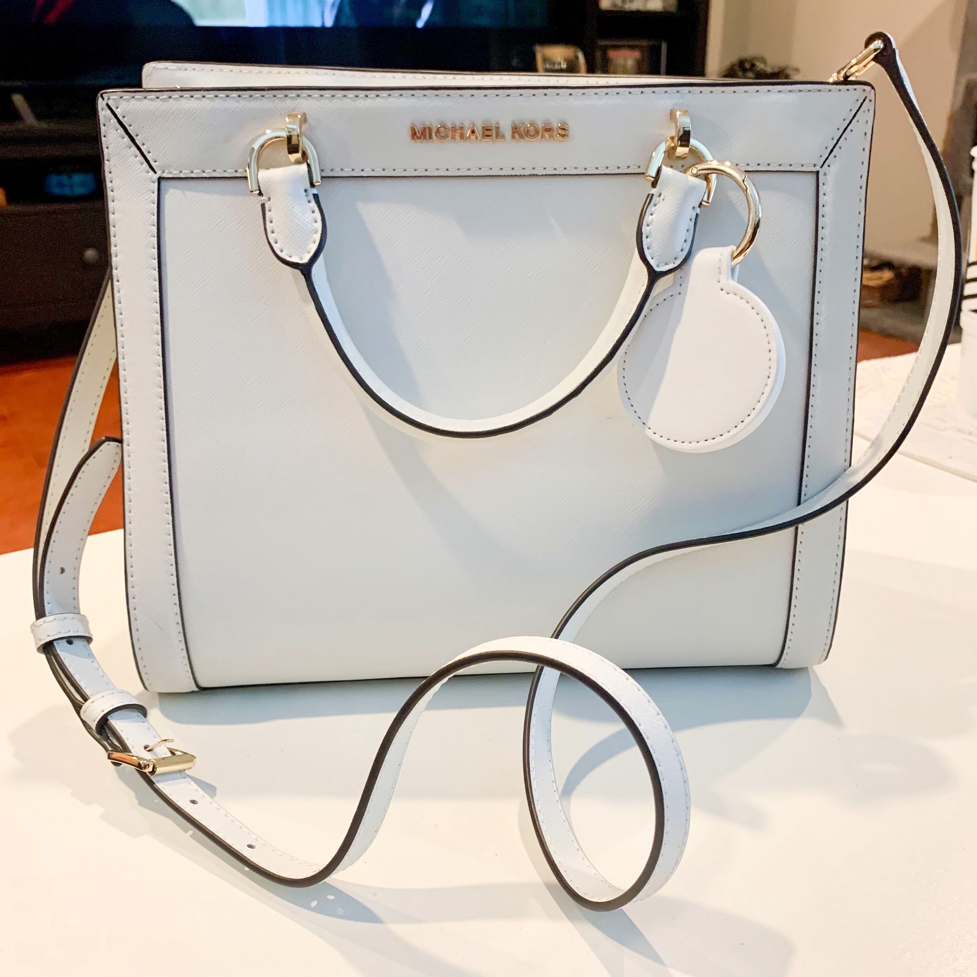 NWOT Michael Kors White Leather Crossbody Bag