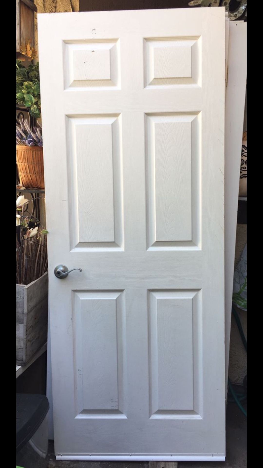 Interior six panel white doors with handles included