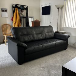 IKEA Knislinge Faux Black Leather Sofa – Excellent Condition