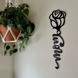 Mothers Day MOM Floral Metal Wall Art