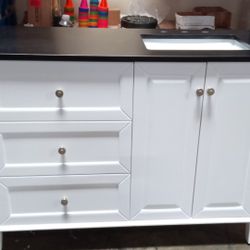 48" Solid Wood Off-Centered (Right) Bath Vanity ou#491