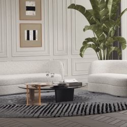 Brand New Off White Kidney-style Tuxedo-inspired Living Room Set