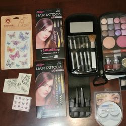 New Makeup, Lashes, Temporary Tatoos, Tweezers