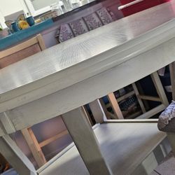 High Top Dining Room Table In Four High Top Upholstered Chairs