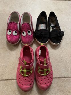 Three Pairs Girls Back to School Shoes Sz 10