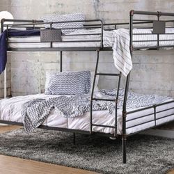 Brand New Black Metal Full Over Queen Bunk Bed 