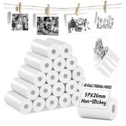20 Rolls Thermal Paper, Glossy Thermal Printer Paper for Mini Portable Printer