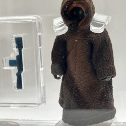Jawa Star Wars Vintage Figure Dark Brown Stitch Kenner HK 1977 CAS GRADED 85