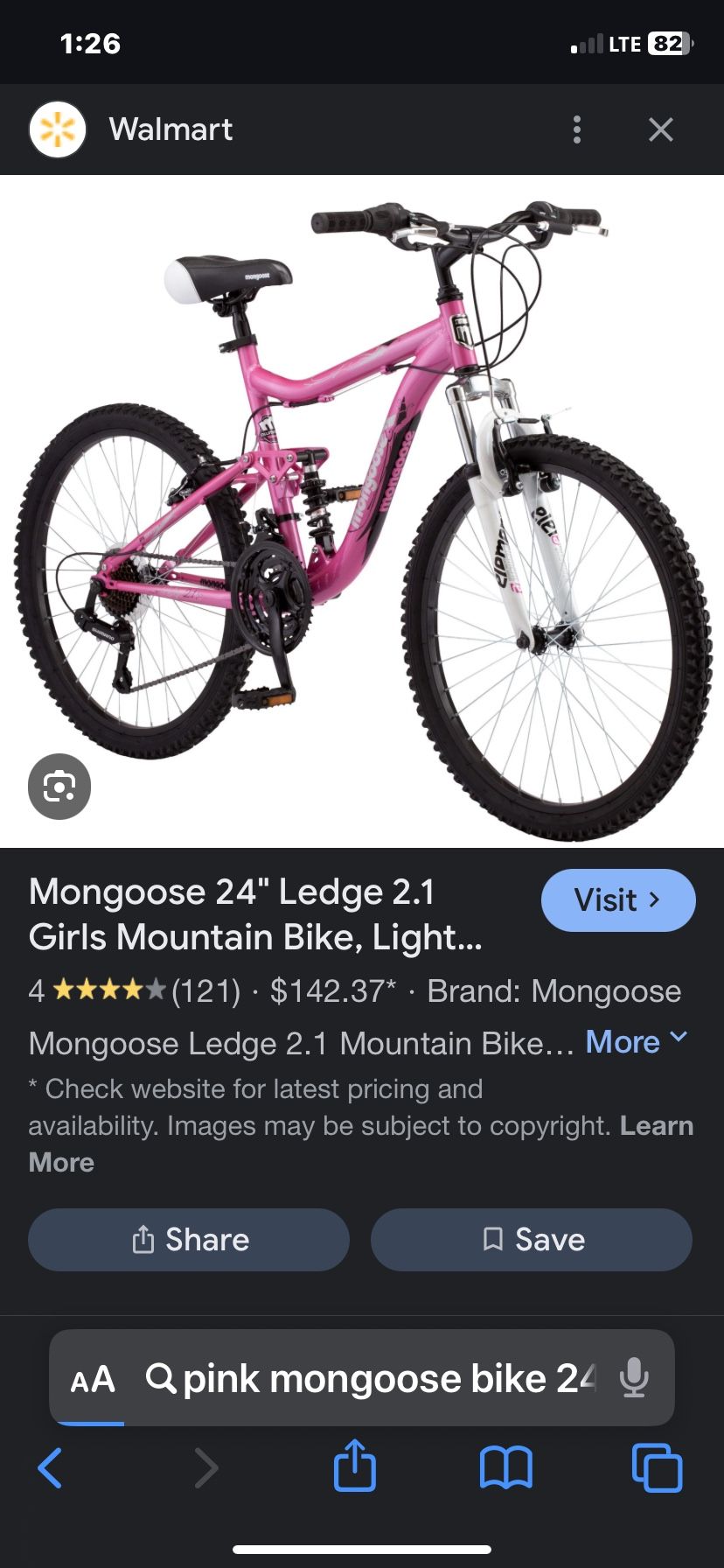 Mongoose girls bike