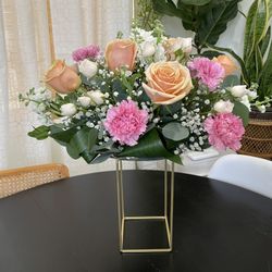 Rose Flower Arrangement With Stand