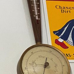 TERMONETRO Y BRUJULA DEMADERA Y CRISTAL 