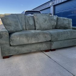 Brand New. Green Corduroy Fabric Sofa. $449