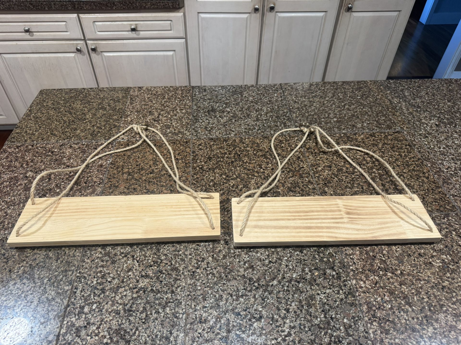 Two Hanging Wood Shelves