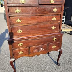 BEAUTIFUL Drexel Queen Anne Style Cherry Wood HIGH BOY Chest Drawers❤️70% Off Retail🏃🏼‍♀️OBO!SAVE 