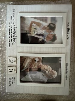 Then & Now Anniversary Picture Frame, 1-99 Years Wedding Gift Ideas -