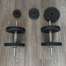 Adjustable Dumbbells with Weight Plates - $50 Firm