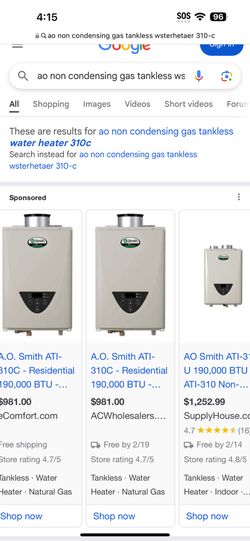 Tankless Water heater Gas