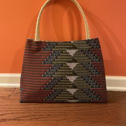 Large Handmade Bamboo Woven Handbag