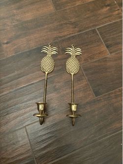 Brass pineapple candle holders