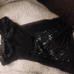 Ladies Black Sequined Short Dress Small $65