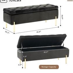 🔥ON SALE🔥45.6 Inch Velvet Storage Bench 