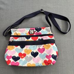 Brighton Multi Colored Heart Crossbody Shoulder Strap Purse