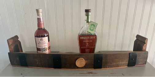 Whiskey Barrel Stave Display Shelf