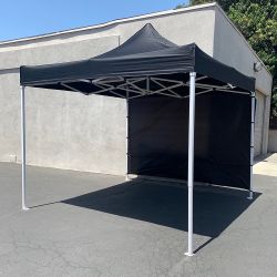 New $109 Heavy-Duty 10x10 FT Canopy with (1 Sidewall) EZ PopUp Party Tent w/ Carry Bag (Red, Blue)