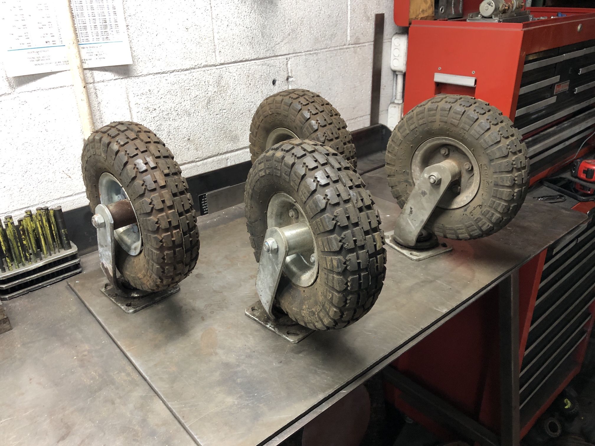 Pneumatic 10” Caster Wheels