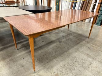 Vintage Mid-Century Modern Walnut Dining Table with 2 Leaf Extensions