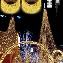 2 Pcs Outdoor Christmas LED Light Waterproof Xmas 403Ft 1000 LED String Light Christmas Twinkle Fairy Light with 8 Mode Control Christmas Decor for Xm