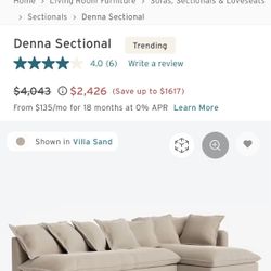 Joybird Sectional Couch / Sofa 