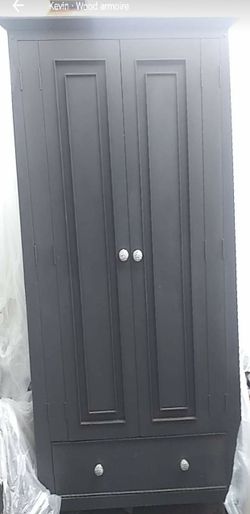 Chalked grey armoire