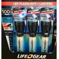 Life Gear LED Flashlight + Lantern 3 Pack
100 Lumens, Water & Impact Resistant