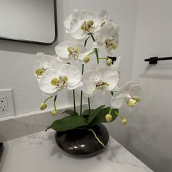 22” Artificial Orchid in Ceramic Pot