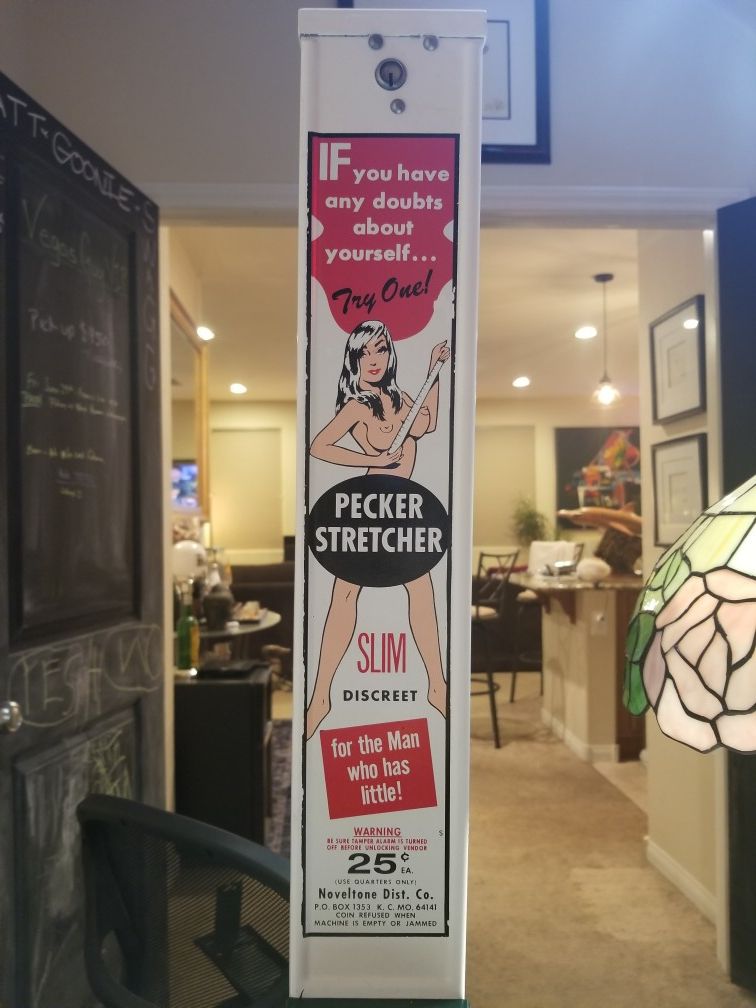 L@@k! Rare Vintage 1950's Classic Pecker Stretcher Condom Dispensing Vending Machine