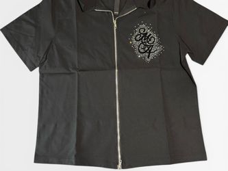 Amiri Black Zip-Up Short Sleeve Shirt