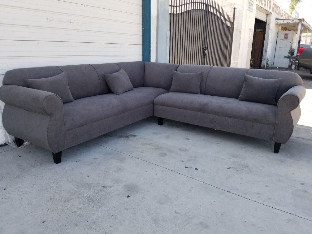 NEW 9X9FT ANNAPOLIS LIGHT GREY FABRIC SECTIONAL COUCHES for Sale in San